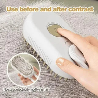 Escova Pet Antipelo Premium | Vapor Quente e Relaxamento
