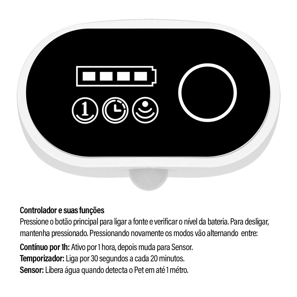 Fonte Inteligente Sem Fio 2,6L | Hidratação e Purificação